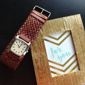 Woven leather Fossil watch